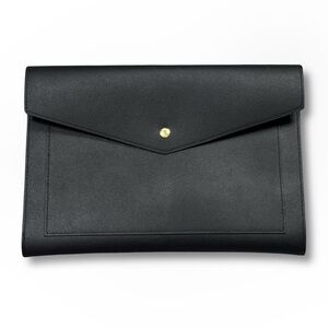 Glass Ladder Co Black Vegan Leather Megan Portfolio Clutch Professional